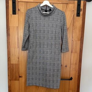 Herringbone Black and White Women's Dress, size S